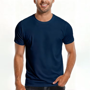 T-shirt à col rond bleu marine pour hommes, t-shirt de sport athlétique qui évacue l'humidité, à séchage rapide, pour l'entraînement et les activités sportives - Product Image 2