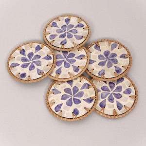 Rattan cup coaster crafted coasters for drinks high quality drink <b>trivet</b> table decor accessories - Product Image 5