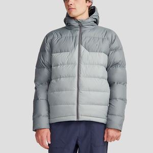 Vêtements d'hiver pour hommes en gros, veste décontractée à capuche épaisse de couleur unie, grande taille, veste coupe-vent décontractée, manteau matelassé OEM - Product Image 2