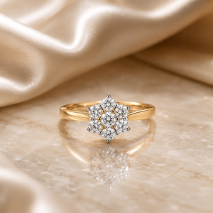 Exclusive 14K <b>Gold</b> Flower Cluster <b>Ring</b> Women Sparkling CZ Stone Bridal Jewelry B2B Wholesale Buyer - Product Image 1