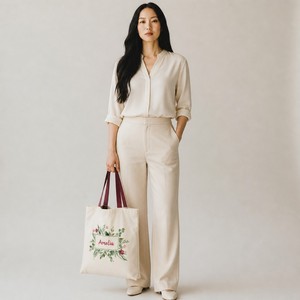 Bolsa de Mano Ecológica Personalizada para Bodas |   Bolsa de Regalo de Lona de Algodón Orgánico |   Bolsa de Compras Reutilizable para Damas de Honor al por Mayor - Product Image 2