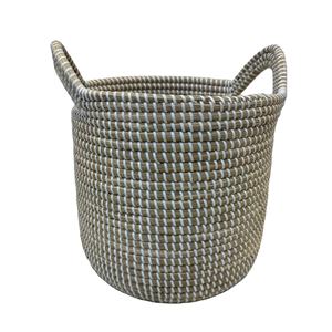 ตะกร้าสานทรงกลมจากหญ้าทะเล ขนาด S หรูหรา เป็นมิตรกับสิ่งแวดล้อม - Product Image 1