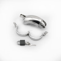 Candado de Castidad Masculino de Acero Inoxidable con Diseño 100% Impermeable Sin Efectos Secundarios para Uso BDSM