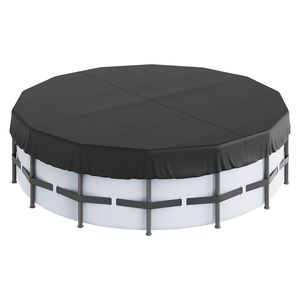 Cubierta Solar Redonda de 18 Pies para Piscinas Elevadas, Tela Oxford 420D, Cubierta de Seguridad Invernal con Diseño de Cordón, Cubiertas y Enrolladores para Piscinas - Product Image 1