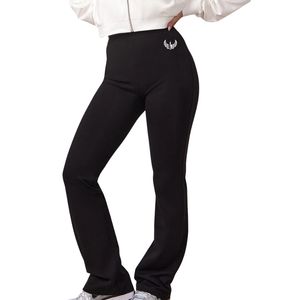 Leggings Deportivos de Algodón Negro para Mujer, Cintura Alta, Elásticos, Suaves al Tacto, para Yoga, Ropa Deportiva, Uso Diario - Product Image 1