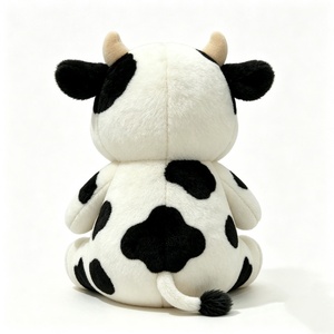 Peluche de vaca personalizado en blanco y negro con bordado de "LOVELY", peluche de vaca con manchas, peluche de vaca suave y esponjoso - Product Image 3