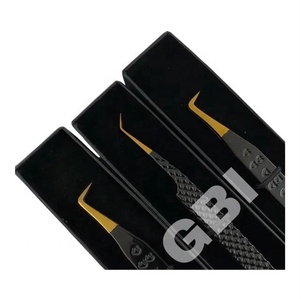แหนบดัดขนตาปลายแหลมสีเงินเคลือบผงสีดำ 45/90 องศา ทำจากสแตนเลส อุปกรณ์เสริมความงาม - Product Image 1