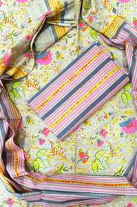 Tissu en coton non cousu imprimé pour robe, matière Salwar Kameez, tissu imprimé style indien avec dupatta en mulmul - Product Image 3