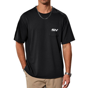 T-shirt de sport ample et moderne pour homme à manches courtes avec poche – Vêtement de musculation stylé – Fabricant de vêtements de sport - Product Image 6