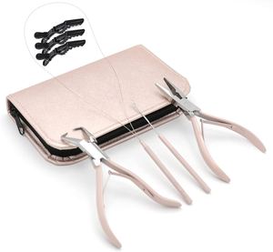 THT Wears Stainless Steel Hair Extension Storage Bag I-Link Micro Ring <b>Loop</b> Needle Pulling <b>Hook</b> Set Model THT BK 2529 Wig <b>Tape</b> - Product Image 5