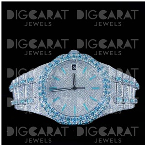 Reloj de Diamantes Estilo Hip Hop de Proveedor Indio, Disponible para Venta al Por Mayor - Product Image 1