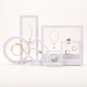 Boîte rigide transparente anti-oxydation haut de gamme avec support flottant 3D pour boucles d'oreilles et bijoux, doublée d'éponge - Product Image 5