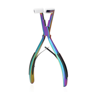 Rose Gold Hair <b>Extension</b> Pliers Metal Double Rubber Grip Micro <b>Beads</b> Closer Tool With Silicon Pads - Product Image 4