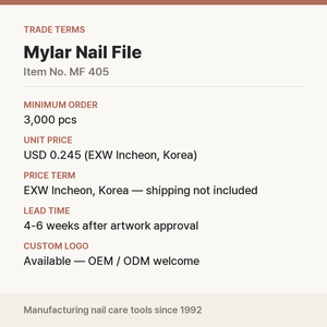 Lima de uñas coreana de Mylar, grano 80/100, cuadrada, con logotipo personalizado OEM para venta al por mayor en salones de belleza - Product Image 5
