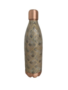 Premium Designer Printed Copper <b>Bottle</b> 1 LTR Eco-Friendly Ayurvedic Drinkware Luxury Gift Copper <b>Flask</b> with Gold Finish Accents - Product Image 6
