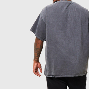 Camiseta de Manga Corta para Hombre, 100% Algodón, Lavado Ácido, Cuello Redondo, Diseño Sólido, 180 Gramos, Logotipo Personalizado, Alta Calidad - Product Image 6