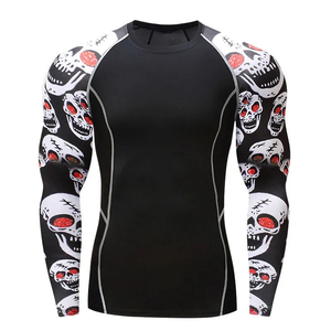 Hot Sale Custom Long Sleeve Rash Guard for Gym and Quick Dry <b>Compression</b> Shirts Made of Spandex and Nylon Fabric - Product Image 1
