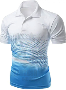 เสื้อยืดผู้ชายโพลีเอสเตอร์ 100% ขายส่งจากโรงงาน รับผลิตตามแบบ พิมพ์ลายแบบซับลิเมชั่นเต็มตัว พร้อมระบบตัดอัตโนมัติ - Product Image 3