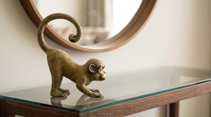 Figura de Mono de Latón Hecha a Mano, Escultura de Simprimate con Cola Enrollada, Estatua de Animal de Metal Vintage, Decoración para el Hogar, Adorno de Mesa - Product Image 2