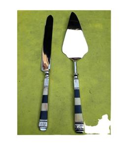 แฟนซีตารางด้านบนโลหะมีดตัดเค้กและให้บริการภาชนะโลหะตัดเค้กและเสิร์ฟมีดชุดส่งออกขายส่ง - Product Image 1