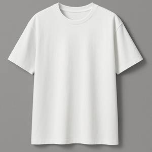 T-shirt noir 100 % coton jersey à col rond et manches courtes, coupe classique, couleur unie, respirant, streetwear vierge pour homme, 220 grammes - Product Image 6