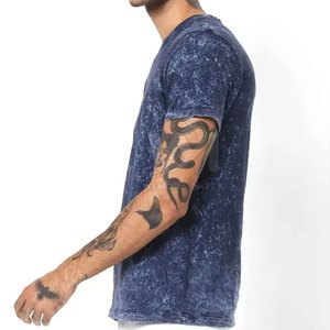 T-shirt ample imprimé respirant style streetwear délavé à l'acide pour homme – Vente chaude – 100 % coton léger – T-shirts délavés à l'acide pour homme - Product Image 2