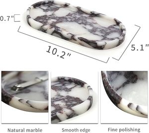 Trusted Manufacturer Natural Marble Kitchen Serving Tray With Anti Slip Feet For Breakfast Tea Coffee And Dining <b>Table</b> - Product Image 4