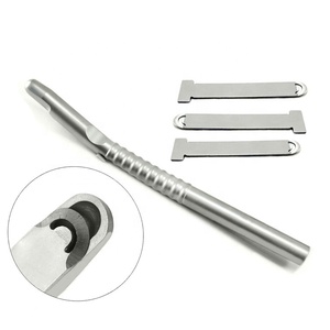 Stainless Steel Dental Bone Scraper Curved with Replaceable Blades Bone Graft Harvesting Instrument for Oral Surgery - Product Image 1
