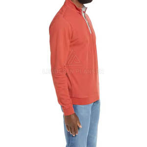 Sudaderas ligeras de diseño personalizado, de color sólido, con media cremallera, de alta calidad, a precio económico, básicas, para hombre. - Product Image 3