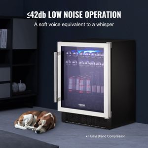 24 \ "frigorifero per bevande da incasso con luce a LED blu lucchetto per bambini ripiani regolabili per 154 capacità del dispositivo di raffreddamento - Product Image 4