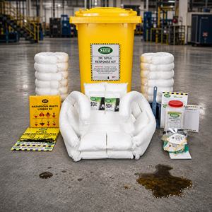 SABER Oil Spill Kit 240 Liter Wheelie Bin Industrial Absorbent Response Container Model SO240-SK/WB - Product Image 4