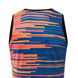 Camiseta sin mangas transpirable de poliéster/algodón para hombre, de color liso, cómoda, con encaje frontal y logotipo personalizado al por mayor - Product Image 2