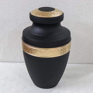 Black Engraved High Quality Aluminium Adult Cremation urn funeral supplies <b>memorial</b> Aluminium Metal Engraved Adult Cremation urn - Product Image 3