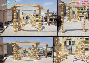 Superbe visage d'éléphant sculpté Mandap décoration Grand mariage indien éléphant sculpté Mandap traditionnel sud indien Mandap - Product Image 6