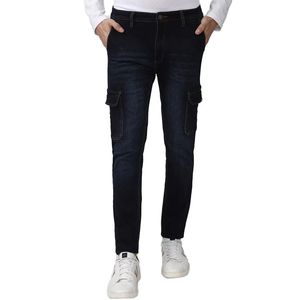 Pantalones Vaqueros de Estilo Único para Hombre, Corte Ajustado, Lavado Oscuro, Tela Resistente para un Uso Duradero, Estilo Moderno y Elegante para la Oficina - Product Image 2
