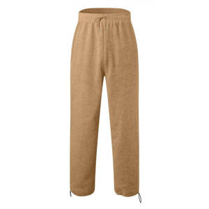 Men's Solid Brown Cotton Sweatpants Custom Side Stripe Casual <b>Joggers</b> For Men High Quality Breathable Knitted Pants For Men - Product Image 5