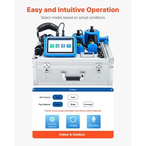 Rilevatore di perdite d'acqua touchscreen a 4 sensori 1Hz-10000Hz, localizzatore di perdite idrauliche sotterranee da 7 pollici per tester domestico - Product Image 5
