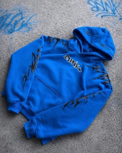 For Hooded Zip-Up <b>Sweatshirt</b> with <b>White</b> Flame Print Regular Fit <b>Men's</b> Streetwear Fleece 100% Cotton Winter Wear - Product Image 2