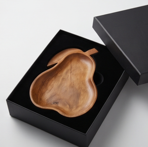 Elegante Plato de Madera Hecho a Mano para Servir Pera, Diseño Minimalista, Plato de Madera Maciza para Frutas y Postres, Accesorio de Cocina - Product Image 6