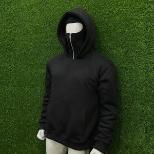 Sweat à capuche cagoule ninja zippé intégral pour homme de haute qualité, personnalisable OEM, unisexe, streetwear, 100% coton 450GSM - Product Image 2