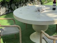 Moderner Celeste FGRC Beton-Esstisch-Set Leichtgewichtig Langlebig Wasserdicht Nicht-Klappbar für Innen- und Außenbereich Wohnzimmer-Nutzung