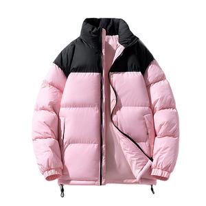 Chaquetas de invierno acolchadas largas unisex de alta calidad para hombres con cuello levantado lienzo de último estilo - Product Image 1