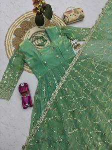 Premium Women Traditional Anarkali Kurti Dress Gown Floor-Length Quick Dry Designed for Ethnic Wear Festivals <b>Parties</b> Weddings - Product Image 5