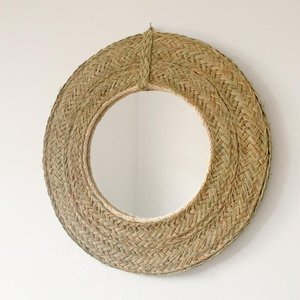 Eco Friendly Seagrass Round <b>Mirror</b> Handmade Woven Wall <b>Hanging</b> <b>Mirror</b> Rustic Boho Home Decor Living Room Bedroom <b>Mirror</b> - Product Image 4