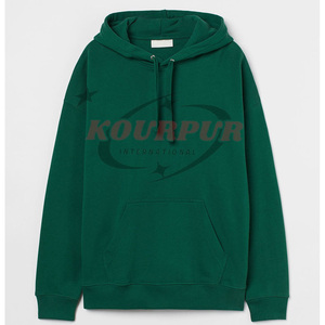 เสื้อฮู้ดดี้ผู้ชายสีเขียว ผ้าฝ้าย 100% เฟรนช์เทอร์รี่ สไตล์ลำลอง มีกระเป๋า ทรงโอเวอร์ไซส์ เหมาะสำหรับใส่ในฤดูใบไม้ร่วง - Product Image 1