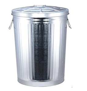 Custom Made Round Shaped Galvanized Metal Dustbin with Durable Handle Wholesale Sale - Product Image 4