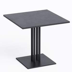 Table basse carrée moderne en métal, base en acier noir, mobilier minimaliste pour salon, table compacte pour usage commercial - Product Image 3