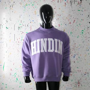 Sudadera Morada con Cuello Alto 100% Blanca con Apliques Bordados, Sudadera de Cuello Ancho URBAN PRODUCTIONS - Product Image 2