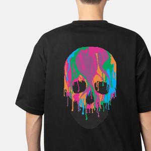 Camisetas de Hombre al por Mayor de Fábrica, Cuello Redondo, Estilo Vintage con Pedrería, Logotipo Personalizado, 100% Algodón, Estilo Urbano, Ropa Mixta al por Mayor - Product Image 3