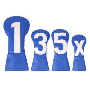 SOSH4 Customized Colors PU Leather Striped <b>Golf</b> Headcovers with Elastic-Band Closure Set of 3 Protective Covers for Drivers - Product Image 3